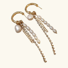 Karen gold pearl earrings